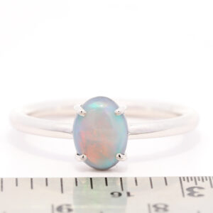 Sterling Silver Blue Green Orange Red Purple Solid Australian Semi Black Opal Ring