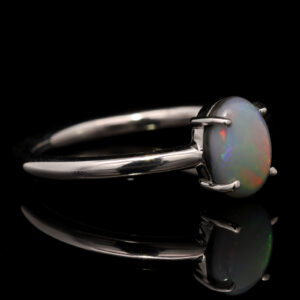 Sterling Silver Blue Green Orange Red Purple Solid Australian Semi Black Opal Ring