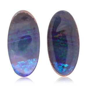 Blue Green Purple Solid Australian Unset Boulder Opal Pair