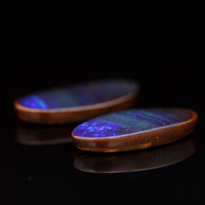 Blue Green Purple Solid Australian Unset Boulder Opal Pair