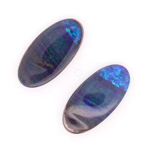 Blue Green Purple Solid Australian Unset Boulder Opal Pair