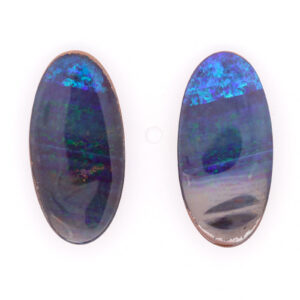 Blue Green Purple Solid Australian Unset Boulder Opal Pair