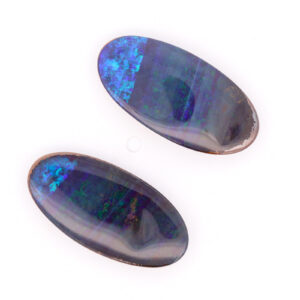 Blue Green Purple Solid Australian Unset Boulder Opal Pair