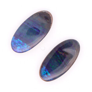 Blue Green Purple Solid Australian Unset Boulder Opal Pair