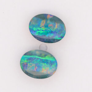 Blue Green Yellow Orange Solid Australian Unset Boulder Opal Pair