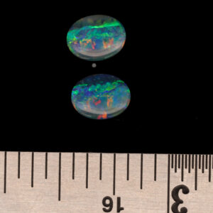 Blue Green Yellow Orange Solid Australian Unset Boulder Opal Pair