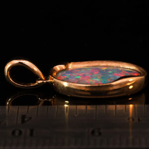 Rose Gold Blue Green Yellow Orange Red Pink Australian Doublet Opal Pendant Necklace