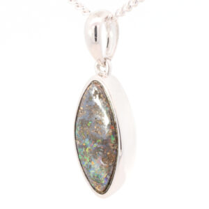 Sterling Silver Blue Green Yellow Orange Red Boulder Opal Pendant