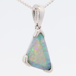 Sterling Silver Blue Green Black Opal Pendant