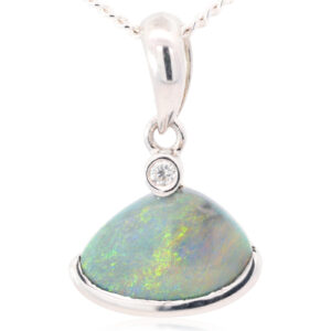 Sterling Silver Blue Green Yellow Orange Black Opal Pendant