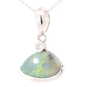 Sterling Silver Blue Green Yellow Orange Black Opal Pendant