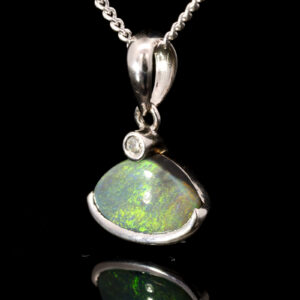 Sterling Silver Blue Green Yellow Orange Black Opal Pendant