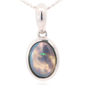 Sterling Silver Blue Green Purple Black opal Pendant