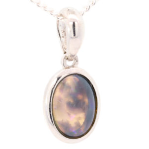 Sterling Silver Blue Green Purple Black opal Pendant