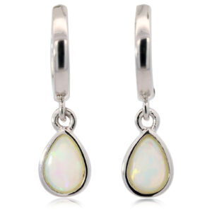 Sterling Silver Blue Green Pink Crystal Opal Earrings