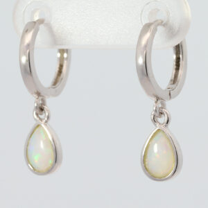 Sterling Silver Blue Green Pink Crystal Opal Earrings