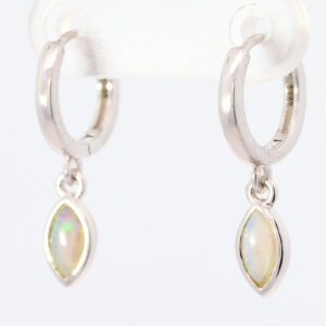 Sterling Silver Blue Green Crystal Opal Earrings