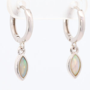 Sterling Silver Blue Green Crystal Opal Earrings