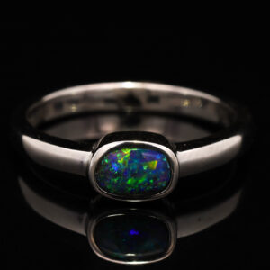 Sterling Silver Blue Green Yellow Orange Boulder Ring