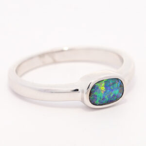 Sterling Silver Blue Green Yellow Orange Boulder Ring