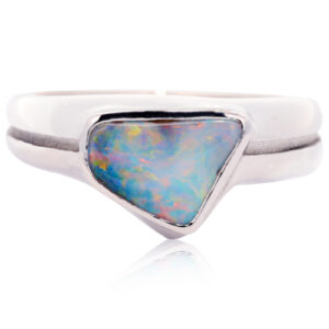 Sterling Silver Blue Green Yellow Orange Pink Boulder Opal Ring