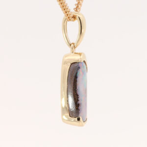 Yellow Gold Blue Green Pink Red Boulder Opal Pendant