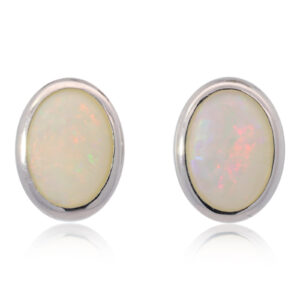 Sterling Silver Blue Green Yellow Orange Pink Crystal Opal Earrings