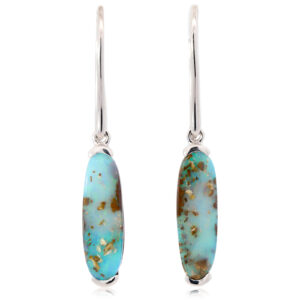 Sterling Silver Blue Green Boulder Opal Earrings