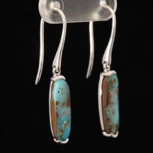 Sterling Silver Blue Green Boulder Opal Earrings