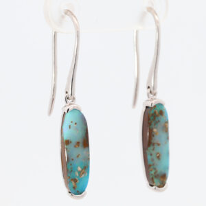 Sterling Silver Blue Green Boulder Opal Earrings