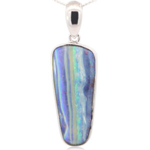 Sterling Silver Blue Green Yellow Orange Pink Boulder Opal Pendant