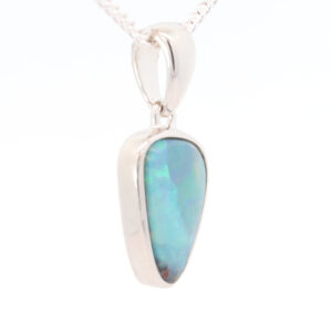 Sterling Silver Blue Green Boulder Opal Pendant