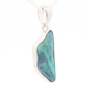 Sterling Silver Blue Green Black Opal Pendant