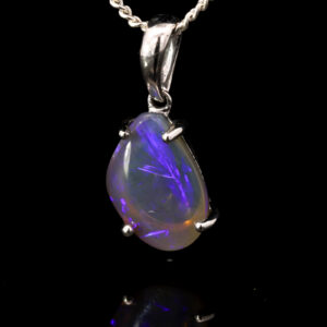 Sterling Silver Blue Purple Black Opal Pendant