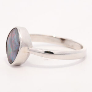 Sterling Silver Blue Green Purple Red Solid Australian Boulder Opal Ring