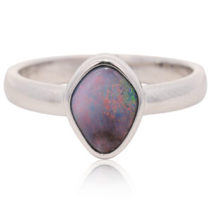 Sterling Silver Blue Green Orange Pink Boulder Opal Ring