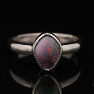 Sterling Silver Blue Green Orange Pink Boulder Opal Ring