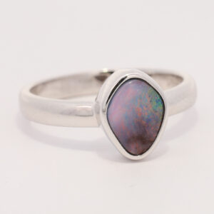 Sterling Silver Blue Green Orange Pink Boulder Opal Ring