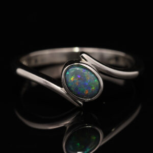 Sterling Silver Blue Green Yellow Orange Red Black Opal Ring