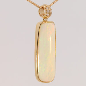 Yellow Gold Blue Green yellow Orange Crystal Opal Pendant