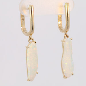 Yellow Gold Blue Green Yellow Orange Pink Solid Australian Crystal Opal Earrings