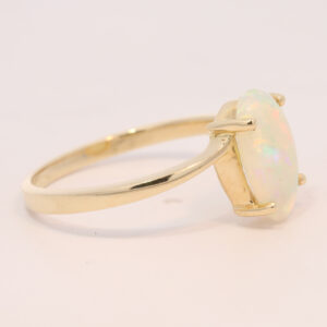 Yellow Gold Blue Green Yellow Orange Solid Australian Crystal Opal Engagement Ring