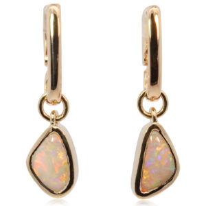 Yellow Gold Crystal Opal Earrings