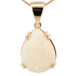 Custom Yellow Gold Blue Green Yellow Orange White Crystal Opal Pendant