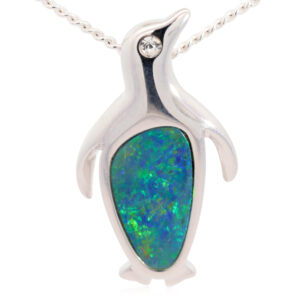 Sterling Silver Blue Green Doublet Opal Pendant