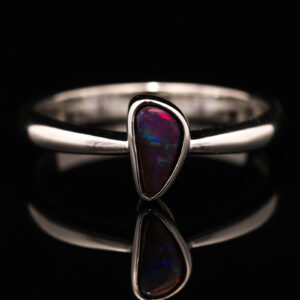 Sterling Silver Blue Green Purple Red Boulder Opal Ring