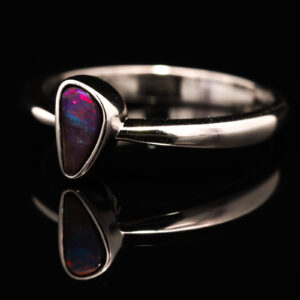 Sterling Silver Blue Green Purple Red Boulder Opal Ring