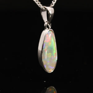 Sterling Silver Blue Green Yellow Orange Red Semi Black Opal Pendant